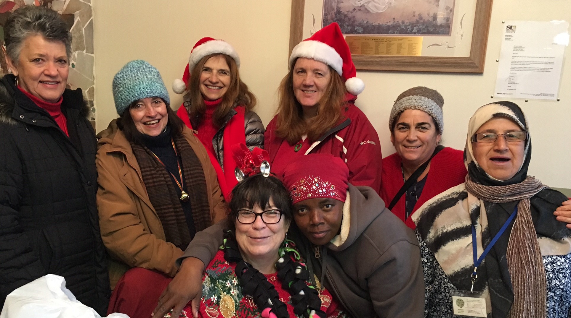 http://lssu.org/modules/file/icons/image-x-generic.pngRose Marie Childs, Maryella Cundick, Tisha Swiss, Karla Roberts, Sobila (Turkey, USA Citizen), Zeinab (Lebanon, USA Citizen), Leslie, (La Frontera - border of New Mexico/Mexico & USA Citizen) and Agnes (Burundi, USA Citizen) - Early Morning Volunteers at Winter-Give-A-Way Holiday Essentials Give-A-Way Programs (Early Morning Hours!)